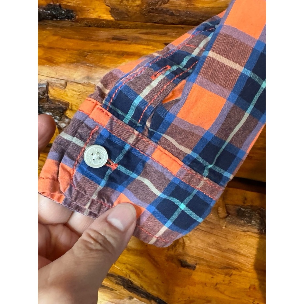 Oshkosh Navy/Orange Plaid LS‎ Shirt Size 5 - Picture 3 of 7